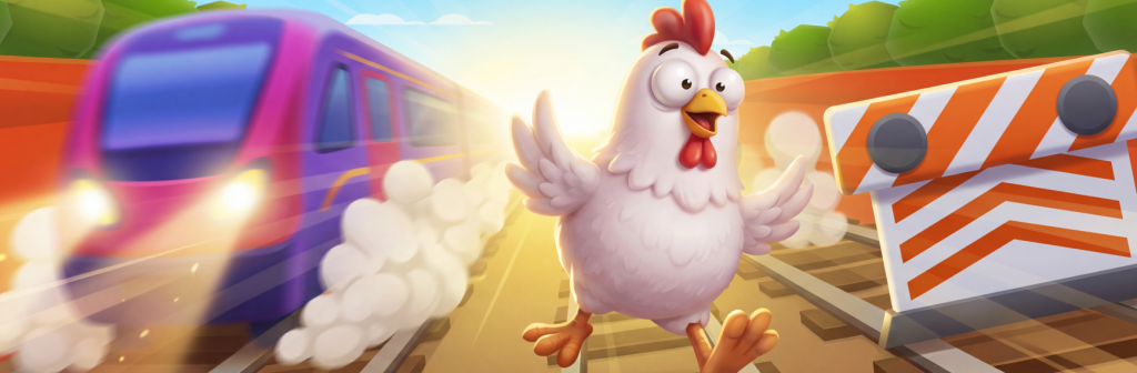 La gallina evita obstáculos del juego